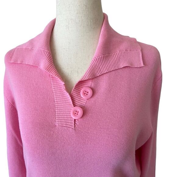 Vintage Talbots Made in Hong Kong Cotton Blend Stretch Long Sleeve Sweater NWT - Picture 2 of 7
